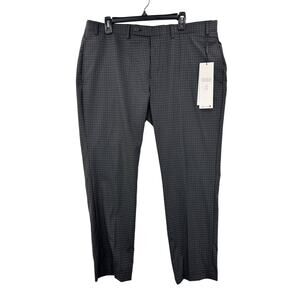 Calvin Klein Men's Slim-Fit Mini-Check Dress Pants, Charcoal,  40Wx29L